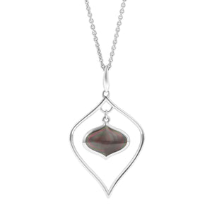 Kabana Sterling Silver Black Mother of Pearl Necklace