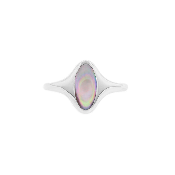 Kabana Sterling Silver Pink Mother of Pearl Oval Ring