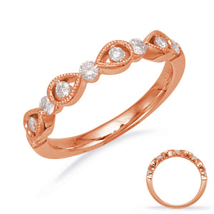 14K Rose Gold Vintage-Inspired Diamond Filigree Wedding Band