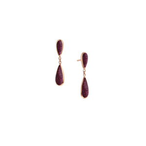 Kabana 14K Rose Gold with Purple Mother of Pearl Inlay Earrings