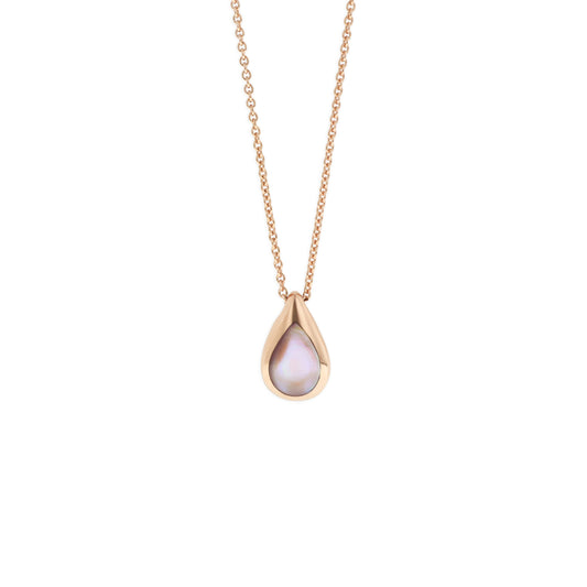 14k Rose Gold Kabana Pink Mother of Pearl Necklace