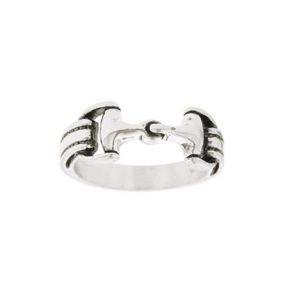 Kabana Horse Snaffle Bit Sterling Silver Ring Size 7